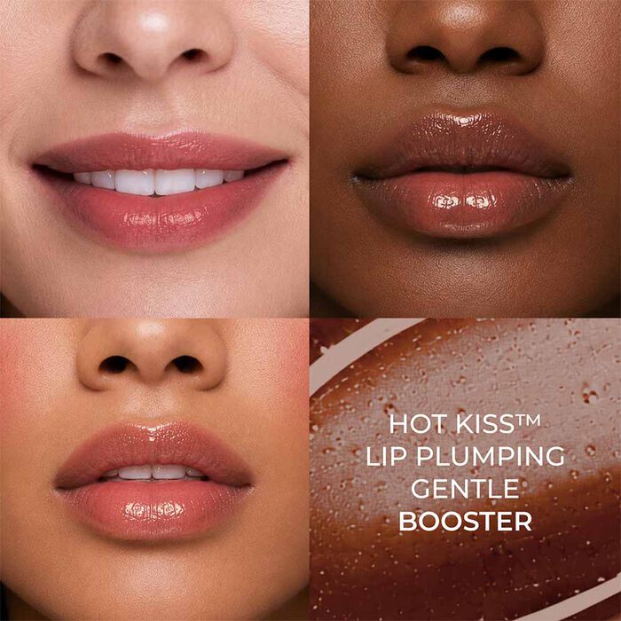 Hot Kiss Brown Sugar Lip Plumper formula enriched with Vitamin E, Vitamin C, and Shea Butter